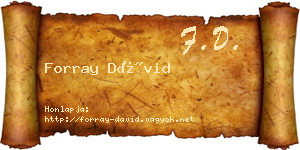 Forray Dávid névjegykártya