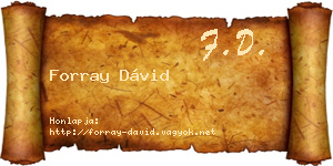 Forray Dávid névjegykártya