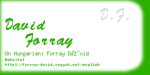 david forray business card